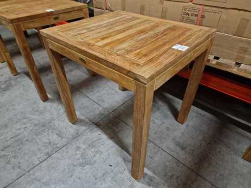 Quality Collection - Teak Tuintafel Francoise 70 x 80cm met Teak Blokpoten