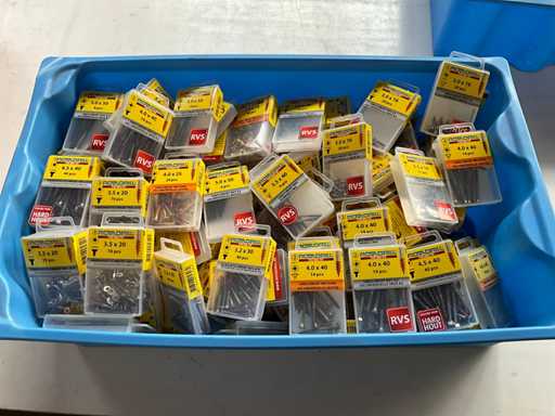 Rotadrill Verschiedene Schrauben Edelstahl, Messing und verzinkt (100x)