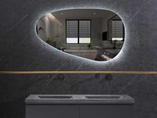 Mawialux design miroir led 100x60cm ou 110x60cm (au choix)