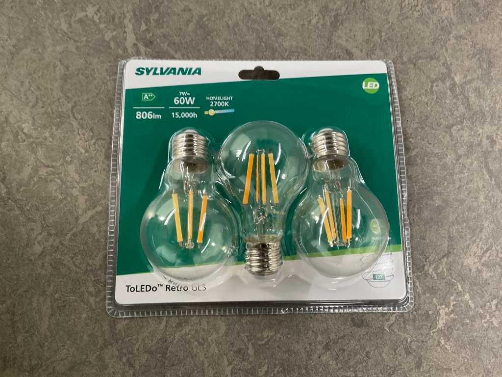 Sylvania - Retro GLS E27 - 3-pack - Sursă de lumină LED (12x)