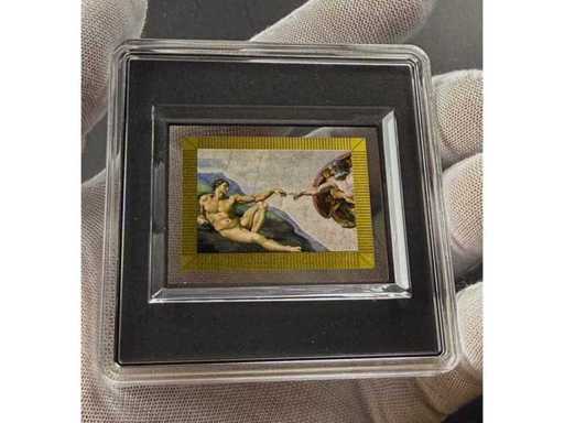 Precious 1/200 oz Gold Note with Famous Michelangelo Motif from the Sistine Chapel