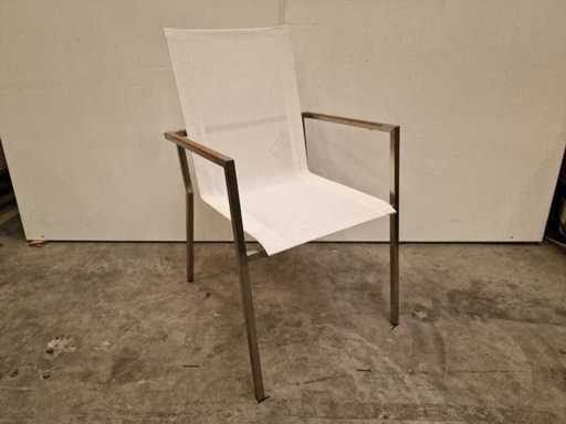 2 x Xclusiv - Inox Stapelstoel St Tropez met Armleuning Teak