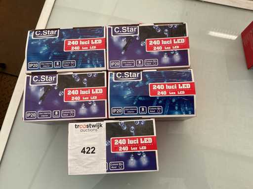 C.Star. Schutzart IP20. Innen- / Außenbereich, Weihnachts-LED-Beleuchtung. (5-fach)