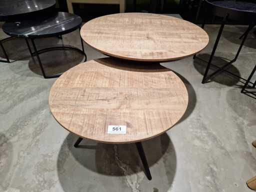 2 x tables basses Maxx diamètre 75cm + diamètre 55cm Lamilux Mango