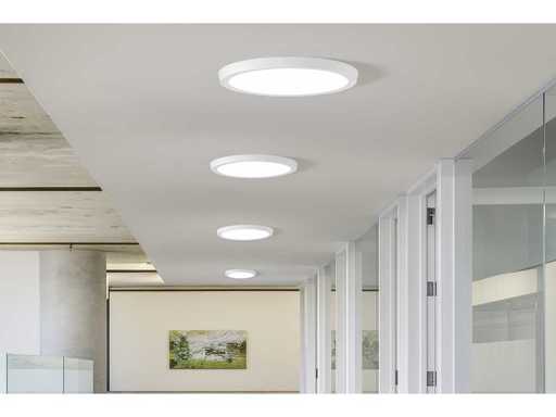 10 x LED-Panel – Runde Oberflächenhalterung – 30W – 6500K Kaltweiß – IP20