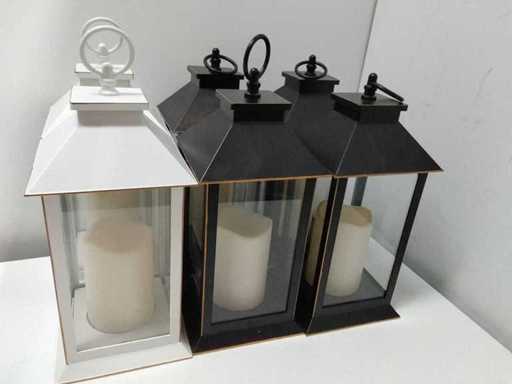 Outdoor and indoor lanterns with LED lighting (6x)