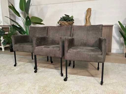 Verrijdbare Eetkamerstoel (3x)