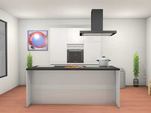 Nobilia Focus Lacquer Alpine alb ultra lucios Island Kitchen