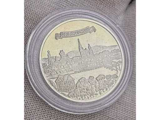 Grimma 1690 Stadtansicht – Sammlermedaille – versilbert
