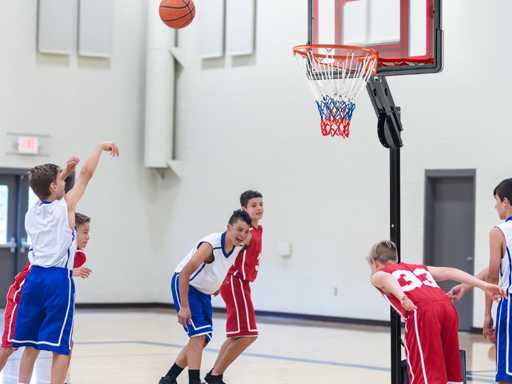 Basketbaltribune, verstelbare basketbalring van 1,55 m tot 3,1 m