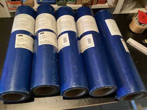 10 rouleaux de film de protection autocollant en verre LDPE bleu - film de masquage en verre de 0,5 m de large chacun de 100 m de long