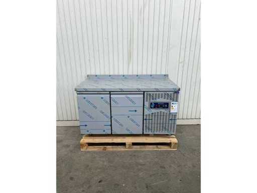 CSA Inox - Koeltafel 140 cm, 2 deuren, nieuw roestvrij staal voor pizzeria of gastronomie