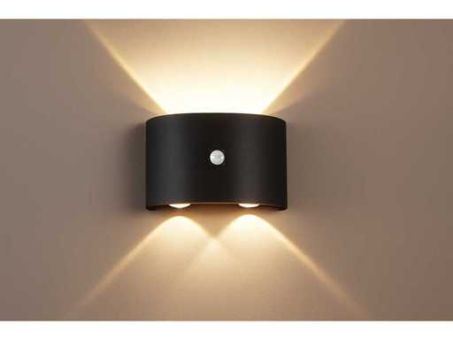 8 lampade LED da parete con sensore – 4W – 3500K Bianco caldo – IP54 – SW-2310-2