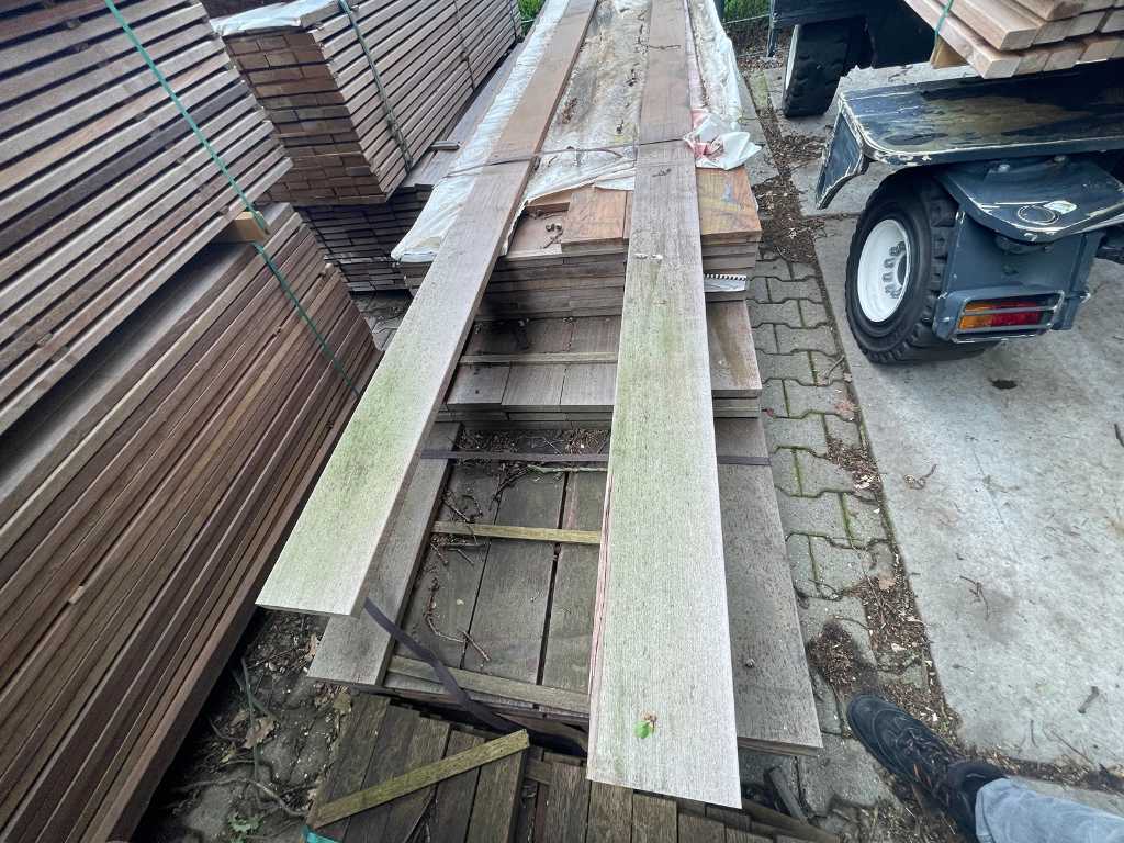 Planches de bois dur rabotées Ipé 25x145mm, 39/305cm, 44/400cm, 18/335cm (101x)