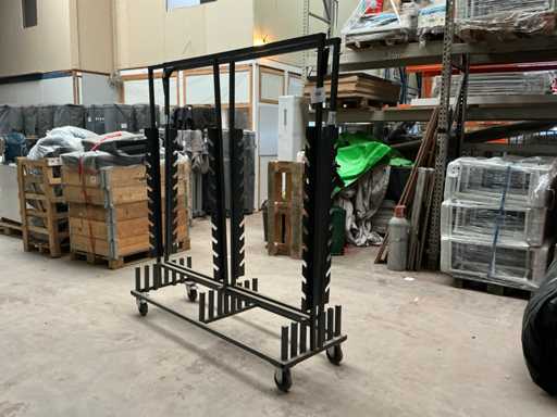 dubbelzijdige vestiaire transportkar