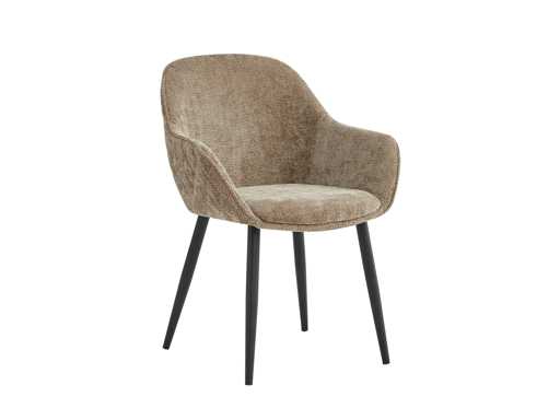 Colenis - Metropol Dining Chair - Set of 6 - Taupe - Linen Fabric - Industrial - With armrest