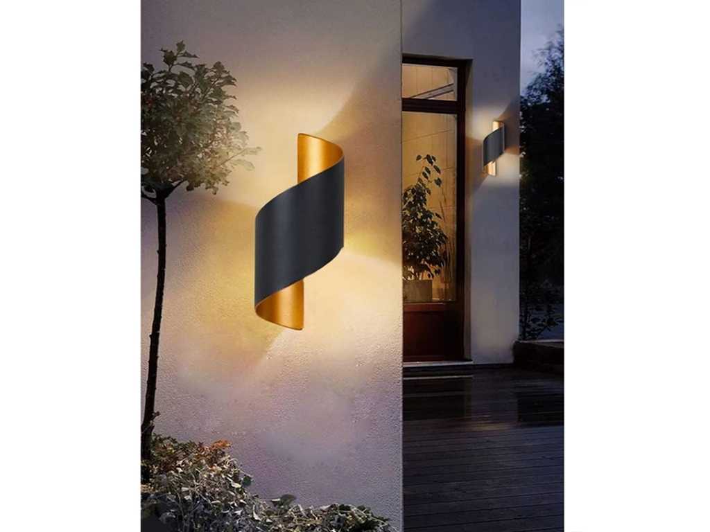 4 x Swirl design wandlampen goud zwart