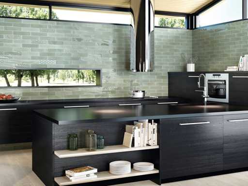 Carrelage mural 48m2 Turquoise corail brillant 7,5x30cm