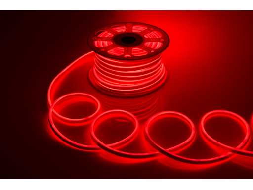 Neon LED Strip 50m – 8W/M – Rood – IP65 Waterdicht – Gebruik Binnen/Buiten (x2)