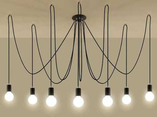 4 x Arana E27 hanglamp zwart