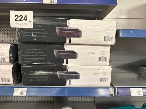 Set ovale di fontane in pietra blu Differns (3x)
