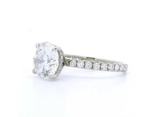 Platina ring met 3,16 crt. diamant