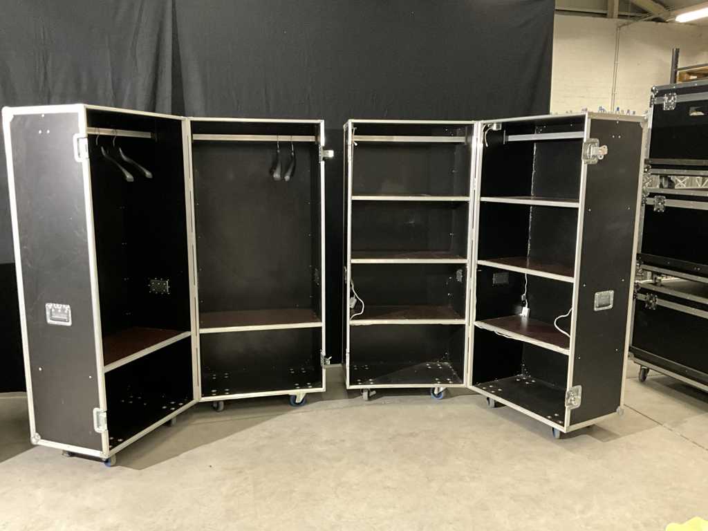 2 various mobile cloakroom flight cases