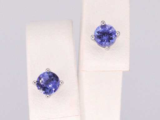 Orecchini in oro bianco con tanzanite