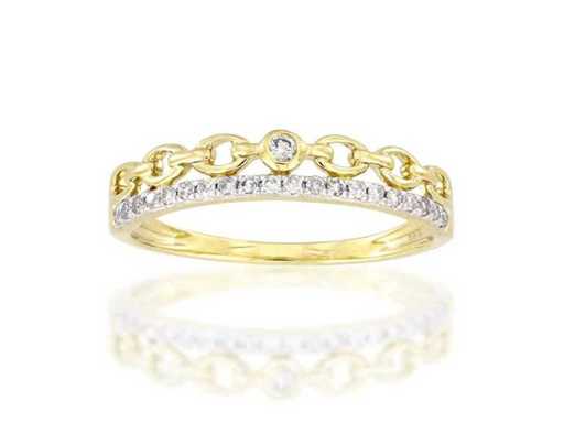 Anello in oro giallo 14 nodi con diamante naturale