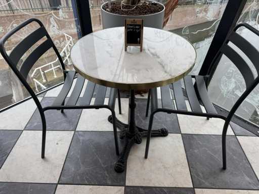 Marmurowy stół bistro (2x)