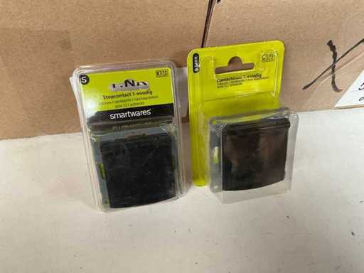 Smartwares Stopcontact 1-voudig inbouw/randaarde met klapdeksel serie S2 antraciet (88x)