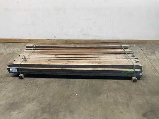 Azobé post finely sawn pointed 275x7x7 cm (29x)