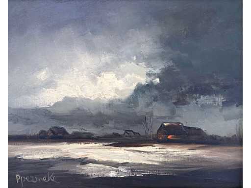 Paul Permeke - View of the countryside - oil on canvas - 40x50 cm