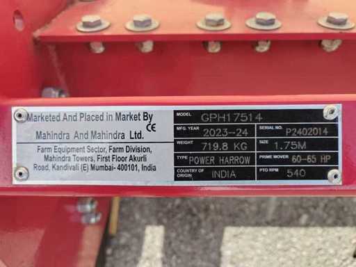 Mahindra – Rotieregge mit Power Packer-Rolle 1,5 m