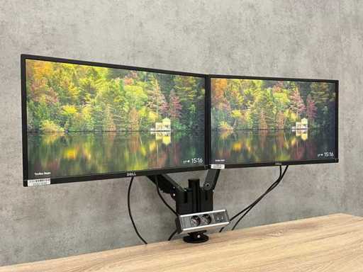 Dell – 24" monitory z podwójnym ramieniem – HDMI, DP, VGA
