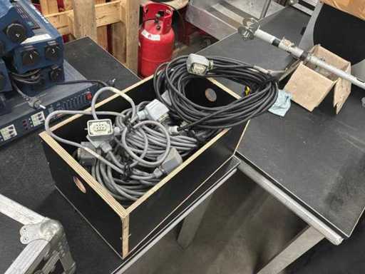 Box with 10 different hardpin cables 6 poles