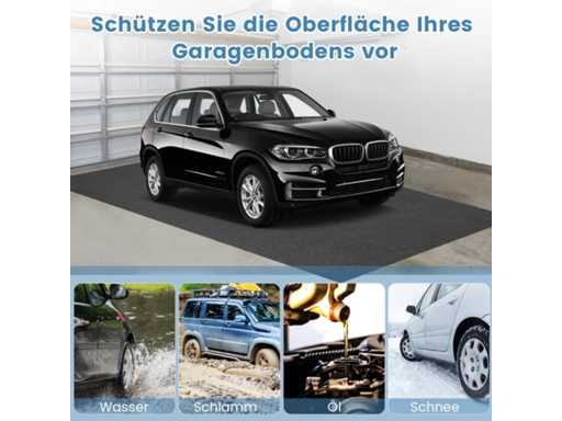 Absorbent garage mat 600 x 220 cm with waterproof and non-slip backing