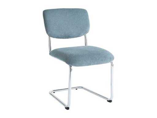 fonQ - Fotoliu de dining Fero - Rib - Albastru deschis - Scaun de dining (4x)