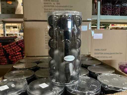 Partij kerstballen unbreakable&seamless D5cm black matt-shiny 30/tube (208 tubes)