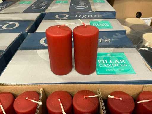 Lot Q-Lights Pillar Candles ruby 50x100mm (1620x)