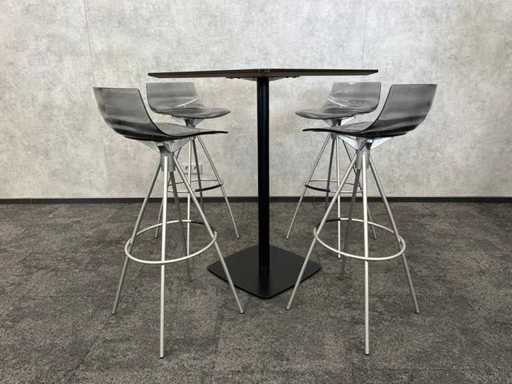 Calligaris L'Eau - 4x scaun de bar cu masă