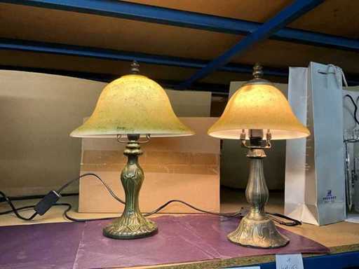 Pate de verre Tischlampe (2x) Vintage