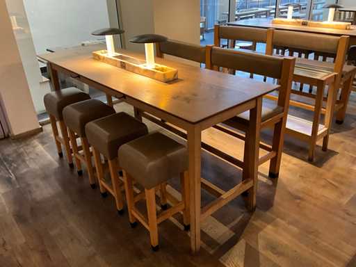 Hutten – Stół barowy z ławką i 4 stołkami barowymi