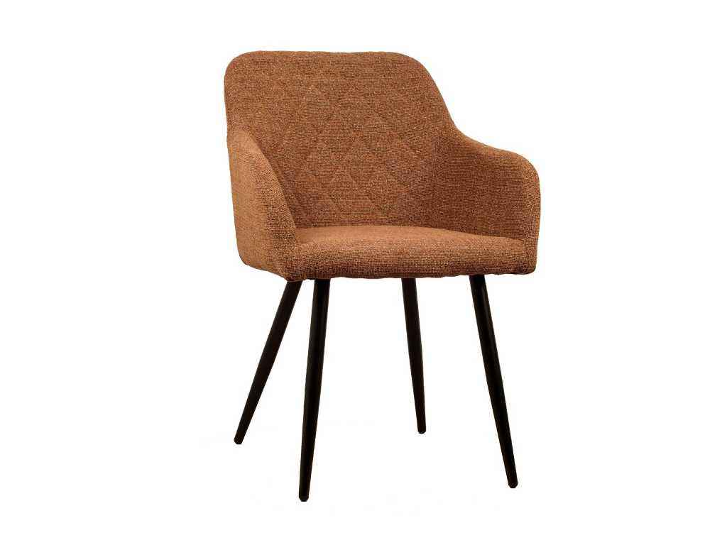 6x Design scaun de sufragerie țesătură de cupru