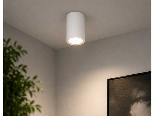 10 x LED Opbouw Spot 5W – 4200K Neutraal Wit - Wit – IP20 – SANDRA-5/XL