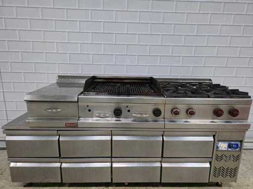 Complete Bake/Cooling Line - Refrigerated Workbench - Diamond Gas Stove - Diamond Lava Grill