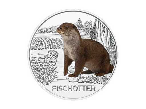 Österreich 3 Euro Tier-Taler - Der Fischotter (11.) - 2019 hgh