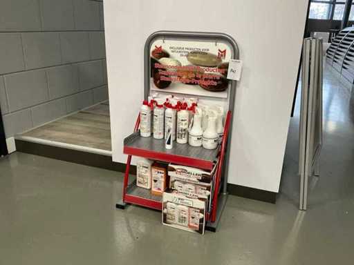 Moeller stone care Stone care products with display