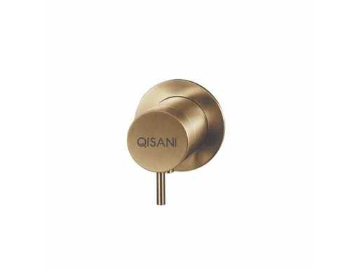 Qisani - Flow - Thermostatische inbouwkraan 1-weg rond afbouwdeel - Light gold