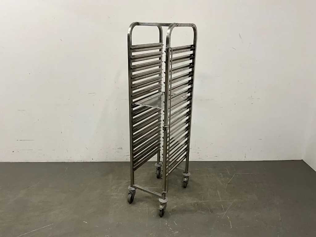 Stainless steel shelf trolley (capacity 15x 1/1 GN)